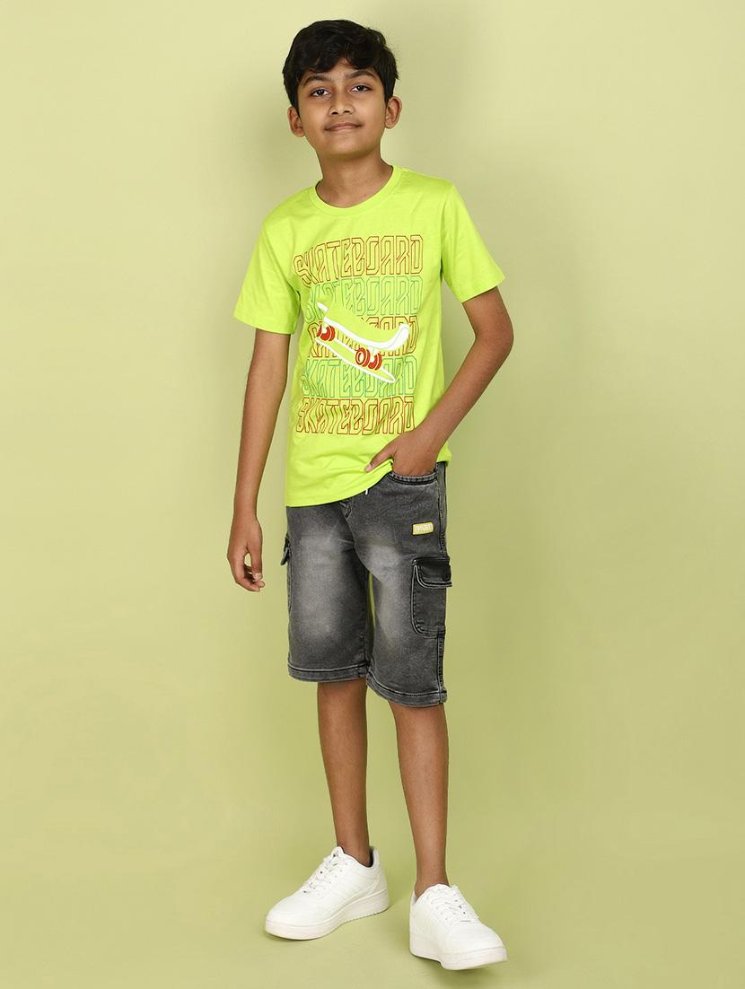 kids boy printed round neck t-shirt - 21177216 - Standard Image - 4