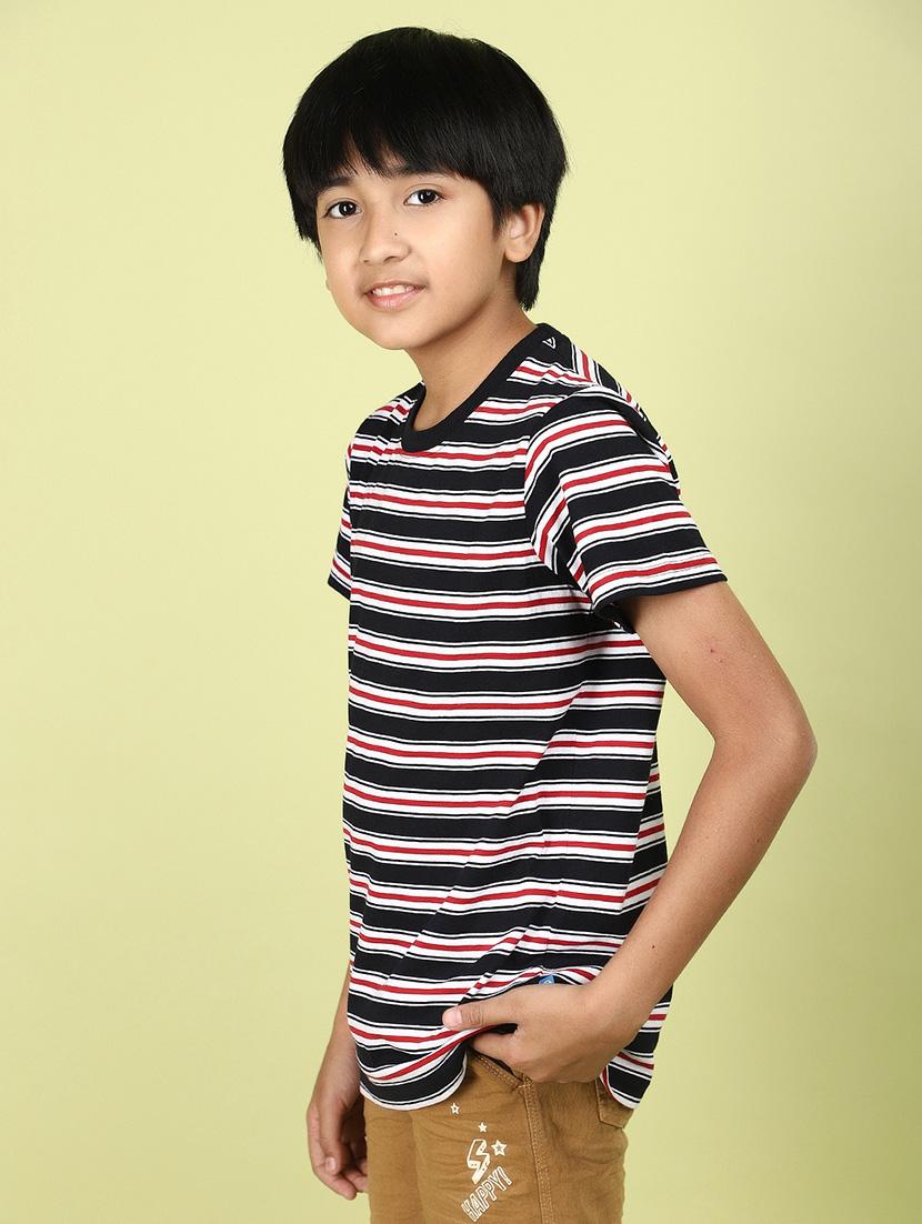 kids boy striped round neck t-shirt - 21177222 - Standard Image - 1