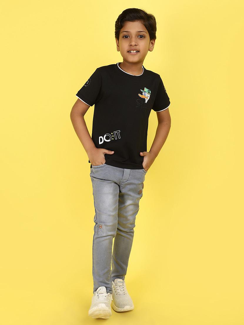 kids boy printed round neck t-shirt - 21177224 - Standard Image - 4