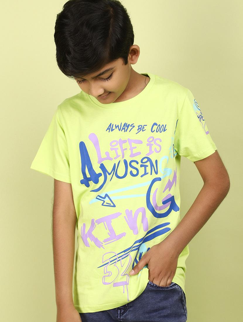kids boy printed round neck t-shirt - 21177226 - Standard Image - 1