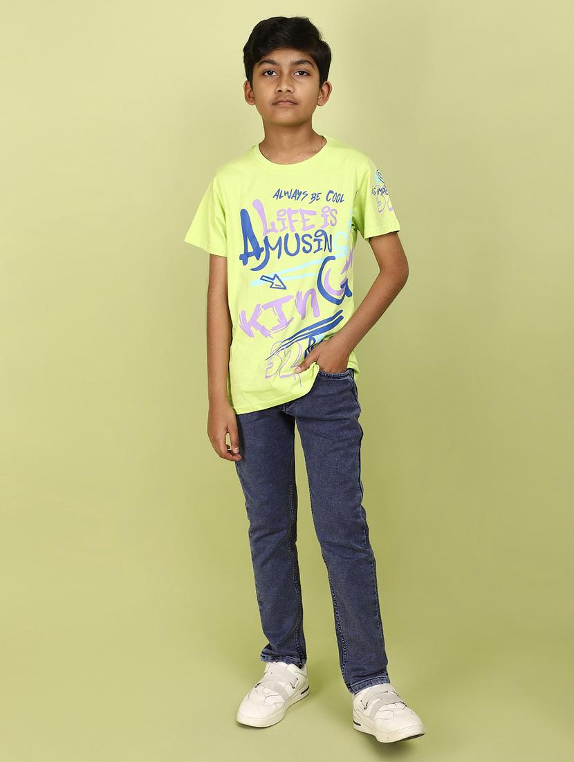 kids boy printed round neck t-shirt - 21177226 - Standard Image - 4