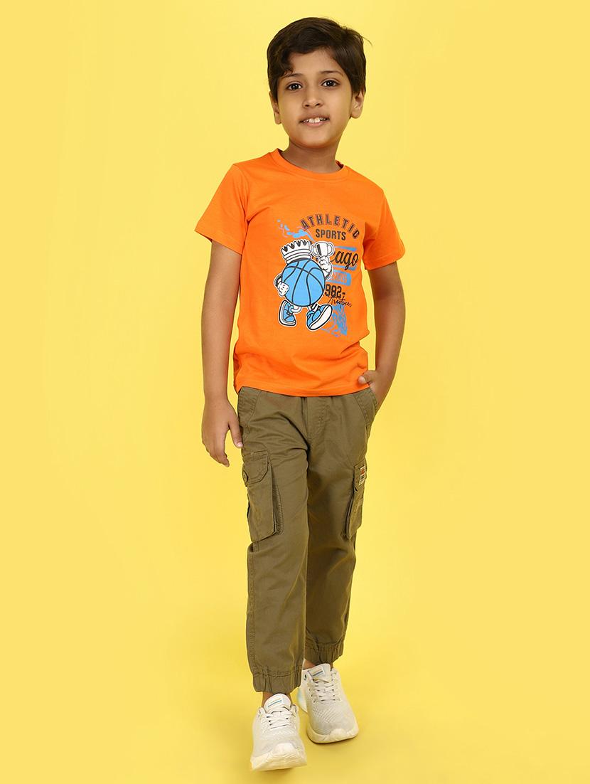 kids boy printed round neck t-shirt - 21177239 - Standard Image - 4