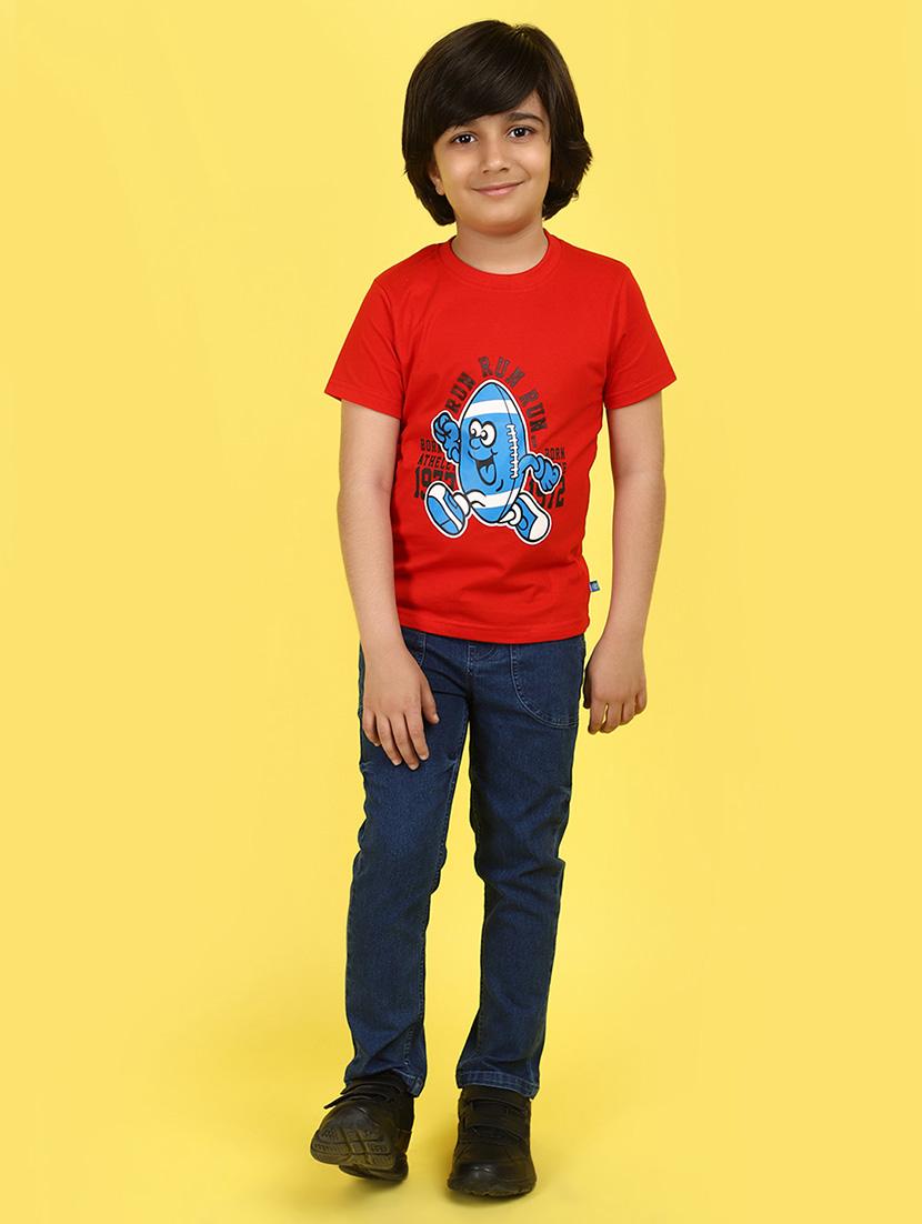 kids boy printed round neck t-shirt - 21177240 - Standard Image - 4