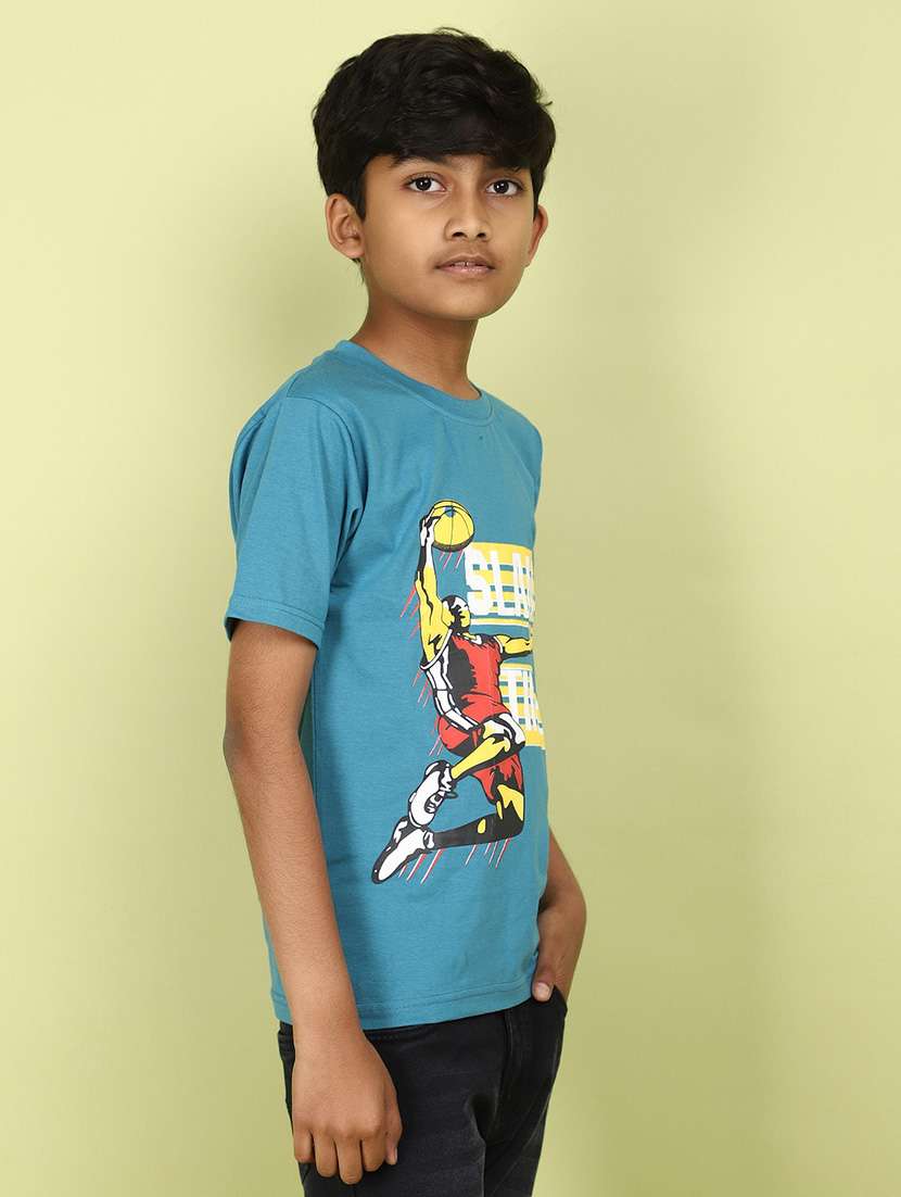 boys front print cotton t-shirt - 21177242 -  Standard Image - 1