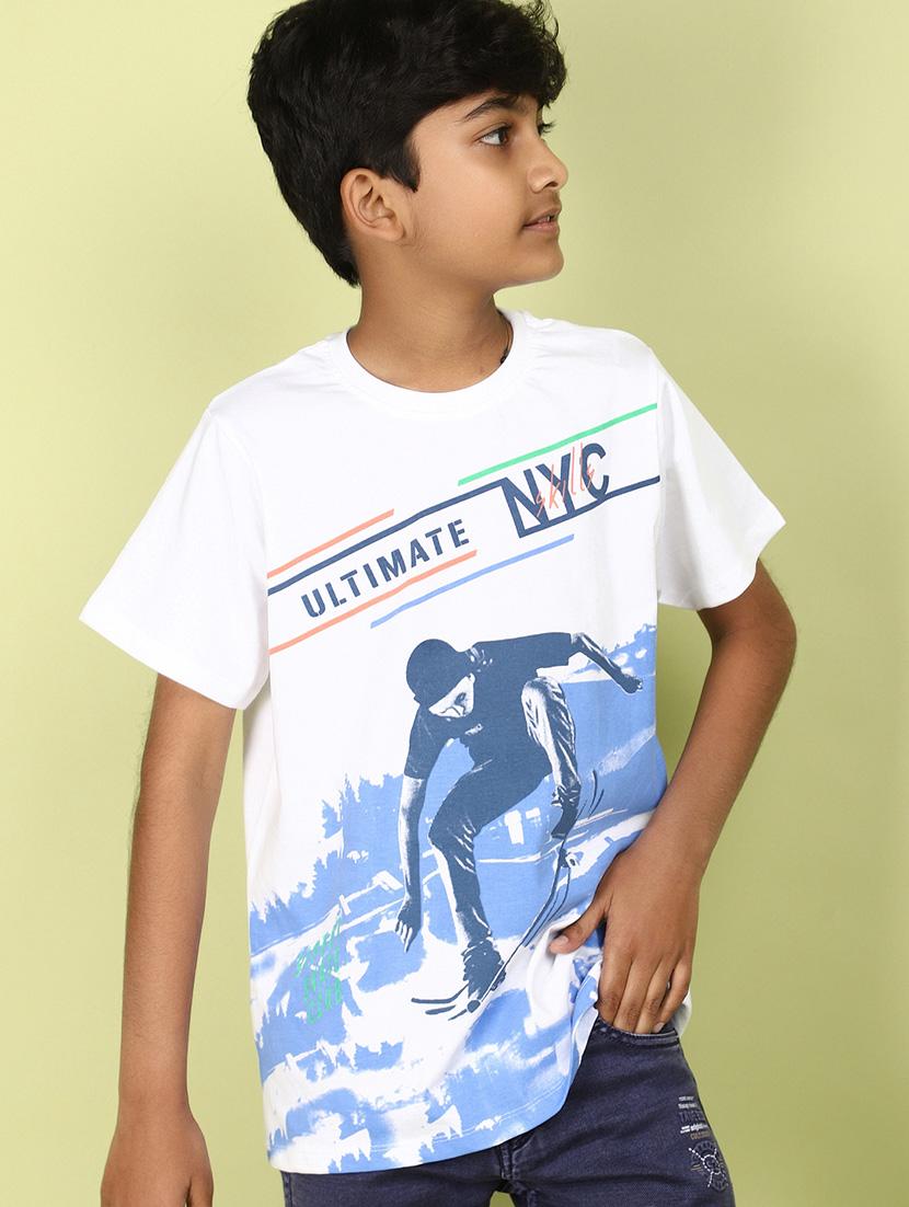 kids boy printed round neck t-shirt - 21177243 -  Standard Image - 1