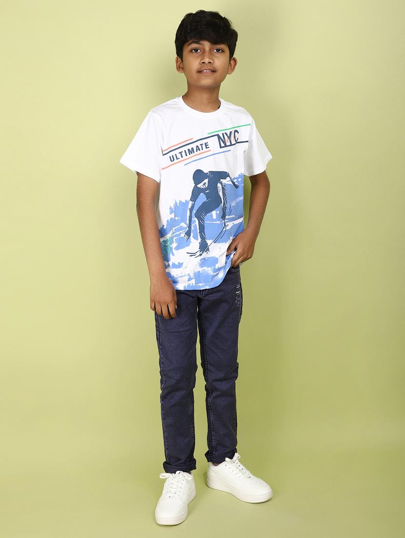 kids boy printed round neck t-shirt - 21177243 - Standard Image - 4