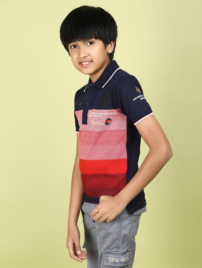 navy blue cotton polo t-shirt - 21177257 - Standard Image - 1