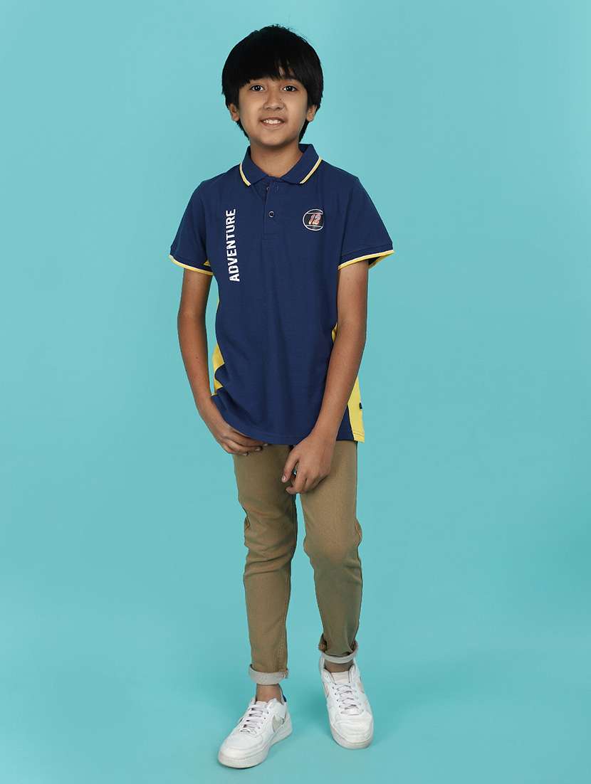 boys color block cotton polo t-shirt - 21177267 -  Standard Image - 4
