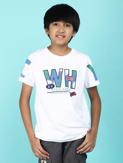 boys chest print cotton t-shirt - 21177272 -  Standard Image - 0
