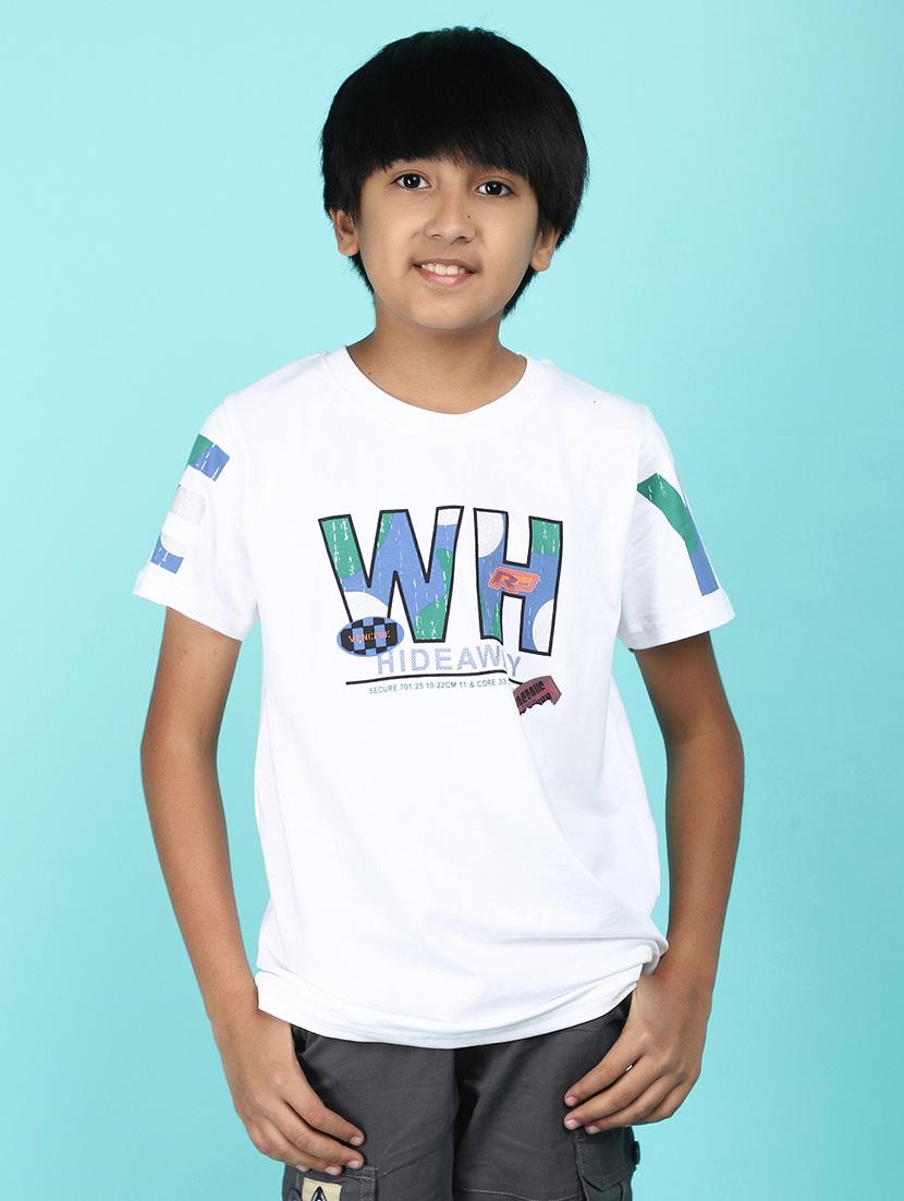 boys chest print cotton t-shirt - 21177272 -  Zoom Image - 0