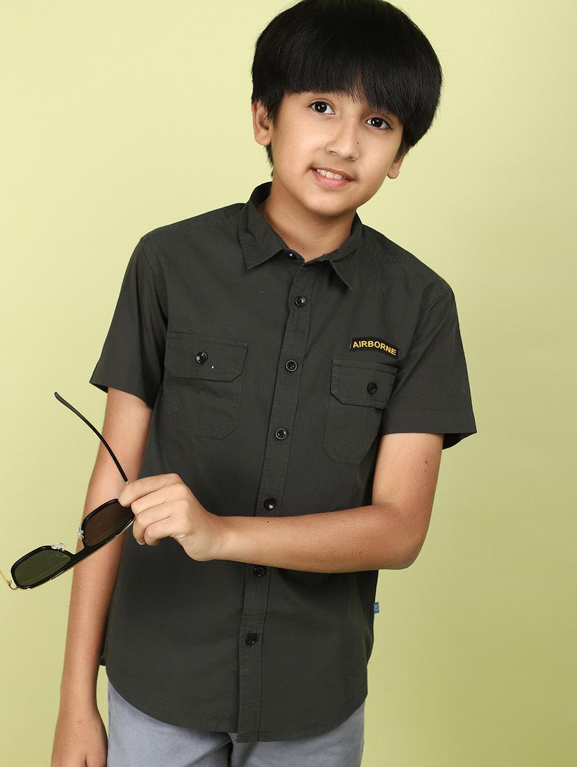 olive cotton shirt - 21177326 - Standard Image - 1