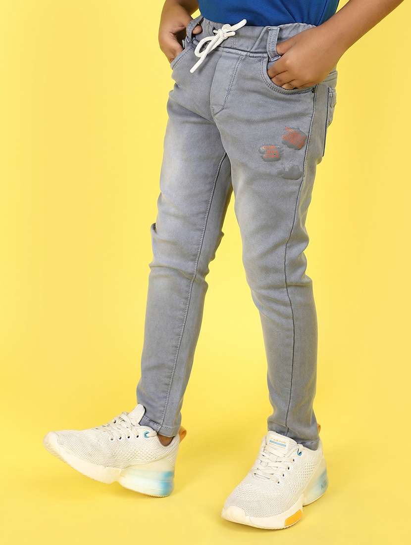 boys grey denim plain jeans - 21177364 -  Standard Image - 1