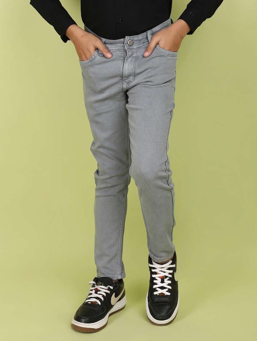 boy solid mid rise ankle length jean