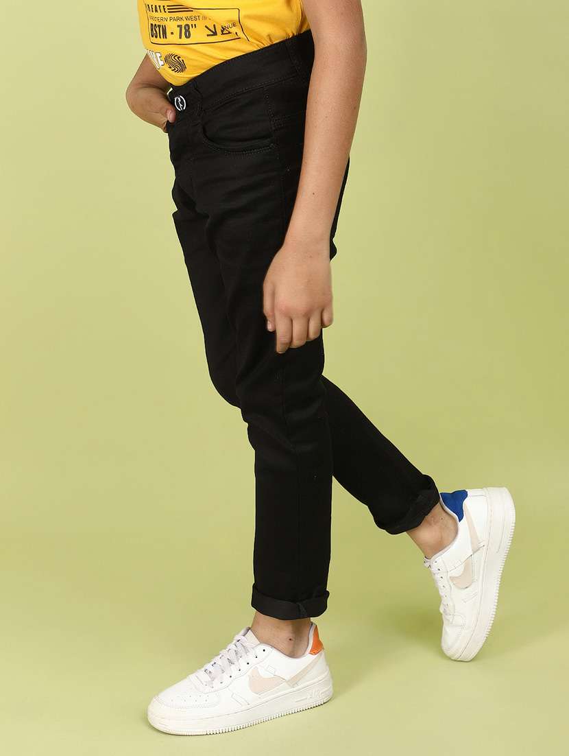 boys black denim plain jeans - 21177367 -  Standard Image - 1