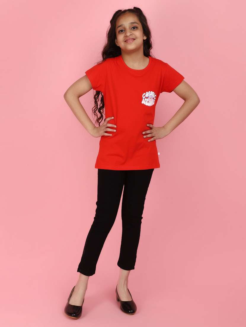 girls round neck short sleeves tees - 21177480 -  Standard Image - 4