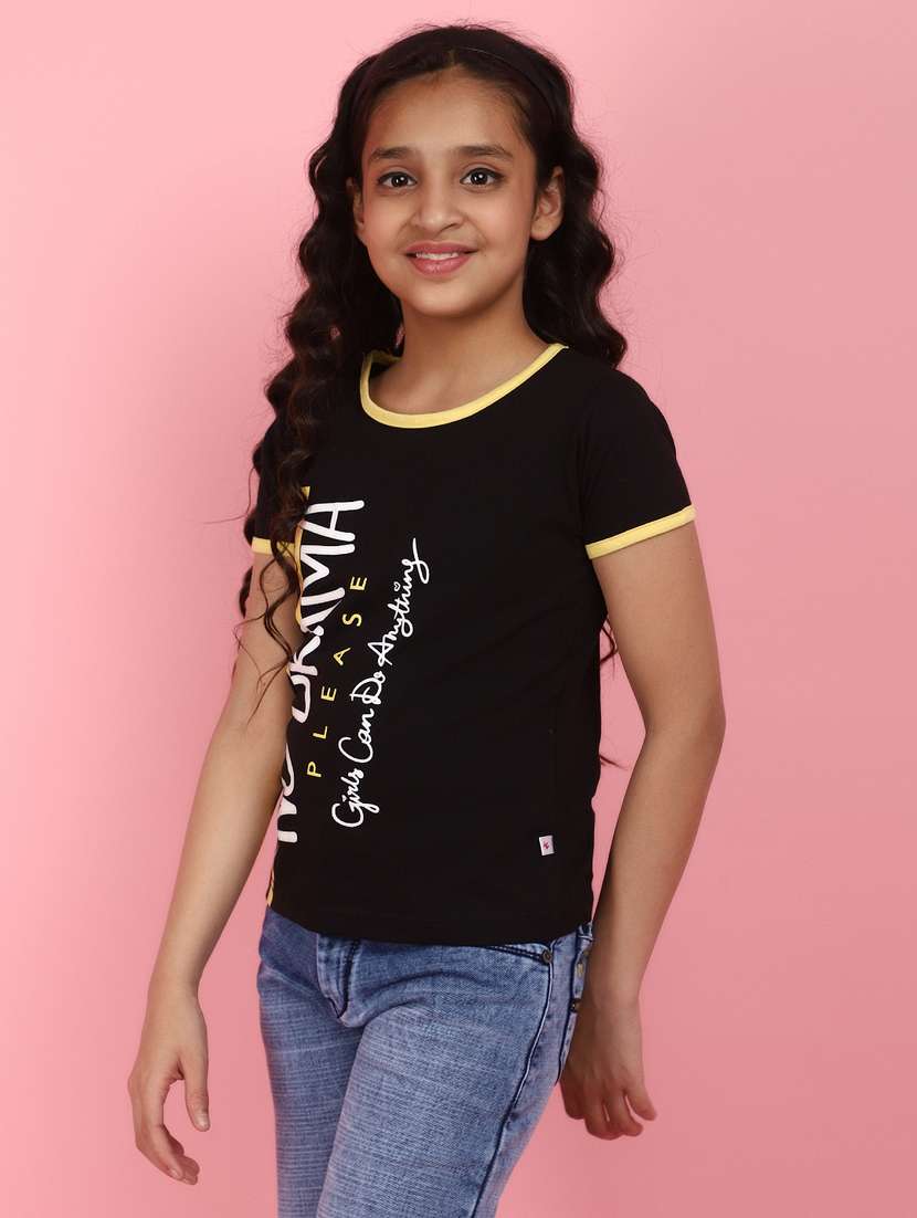 girls round neck short sleeves tees - 21177481 -  Standard Image - 1