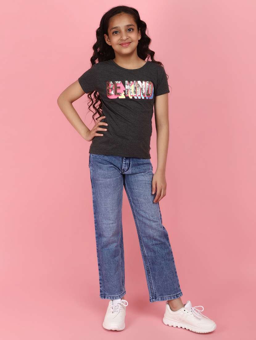 girls round neck short sleeves tees - 21177484 -  Standard Image - 4