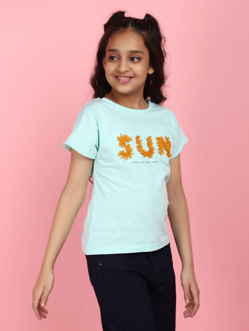 girls round neck short sleeves tees - 21177486 -  Standard Image - 1