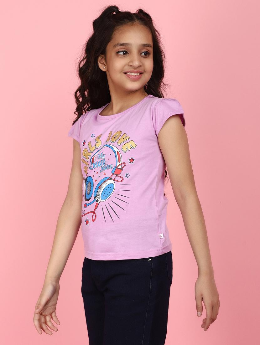girls round neck short sleeves tees - 21177499 - Standard Image - 1