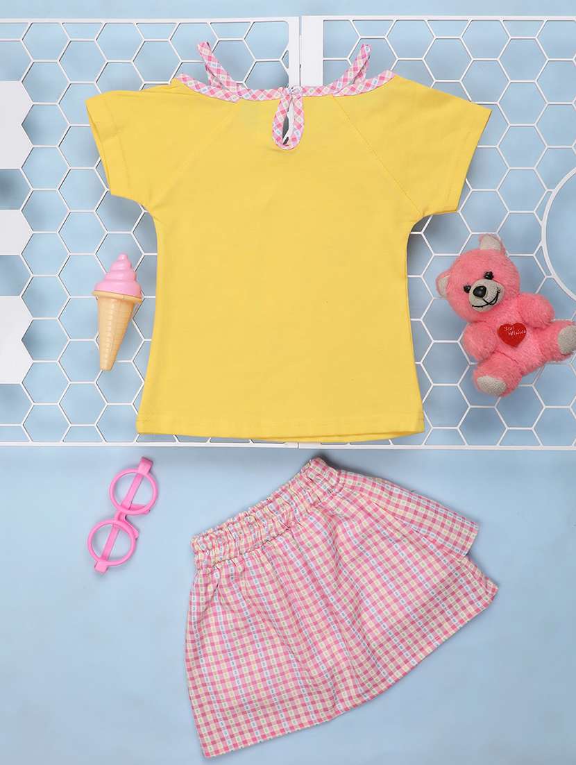 yellow printed top & skirt set - 21177570 -  Standard Image - 1