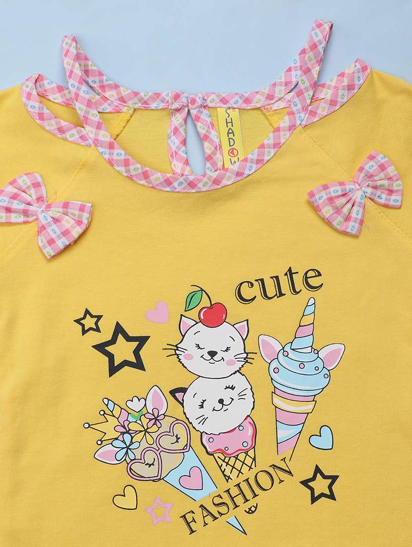 yellow printed top & skirt set - 21177570 -  Standard Image - 4