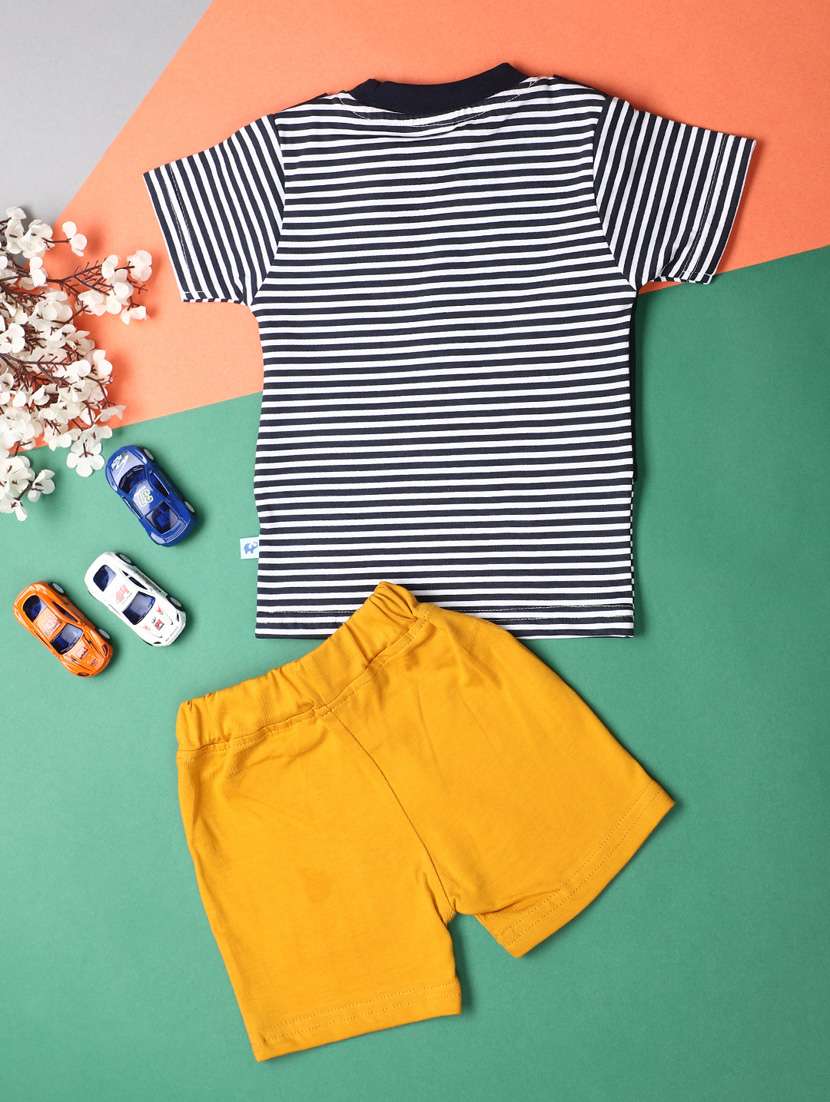 boys striped cotton shorts twin sets  - 21177650 -  Standard Image - 1