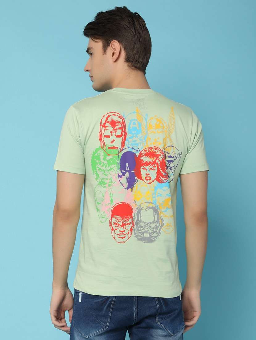 men cotton back print t-shirt