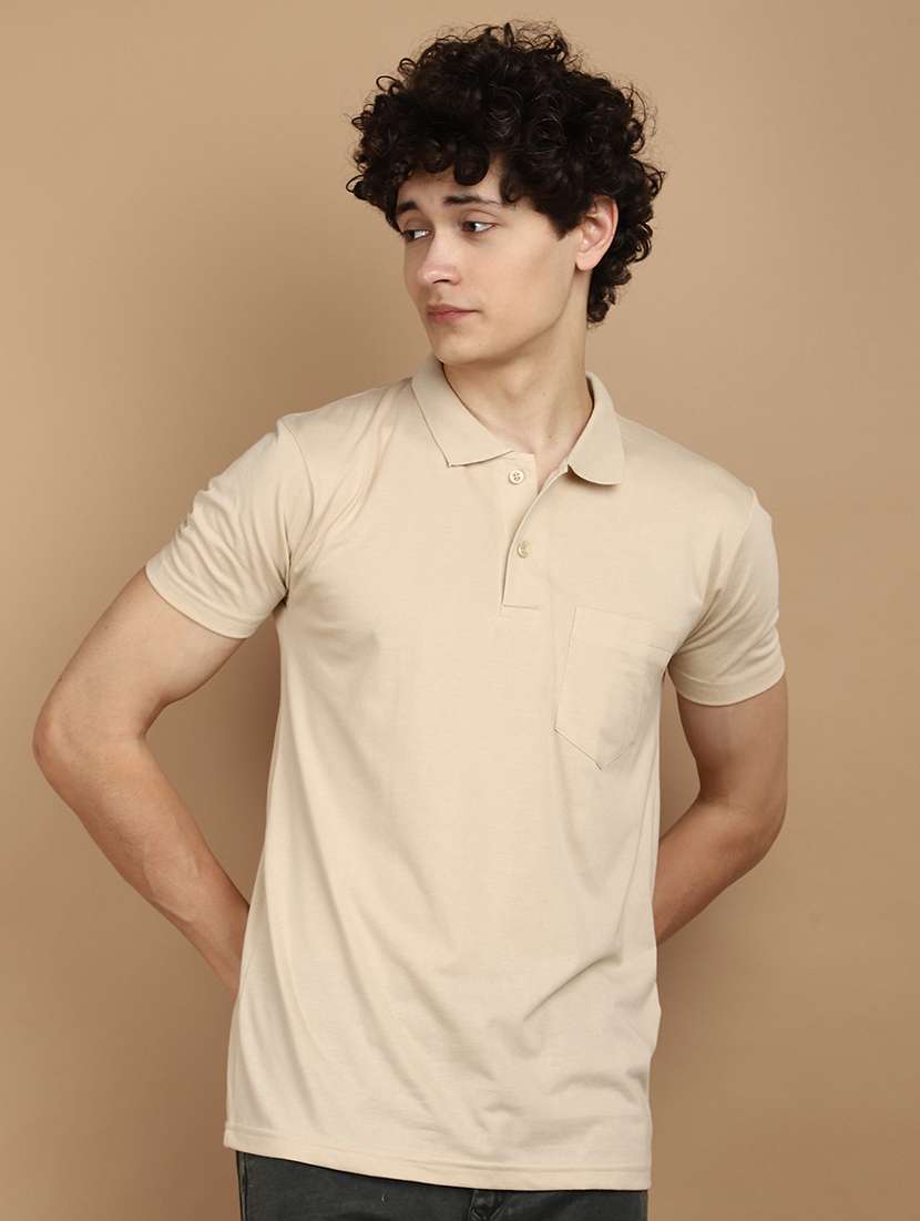 men solid polo t-shirt