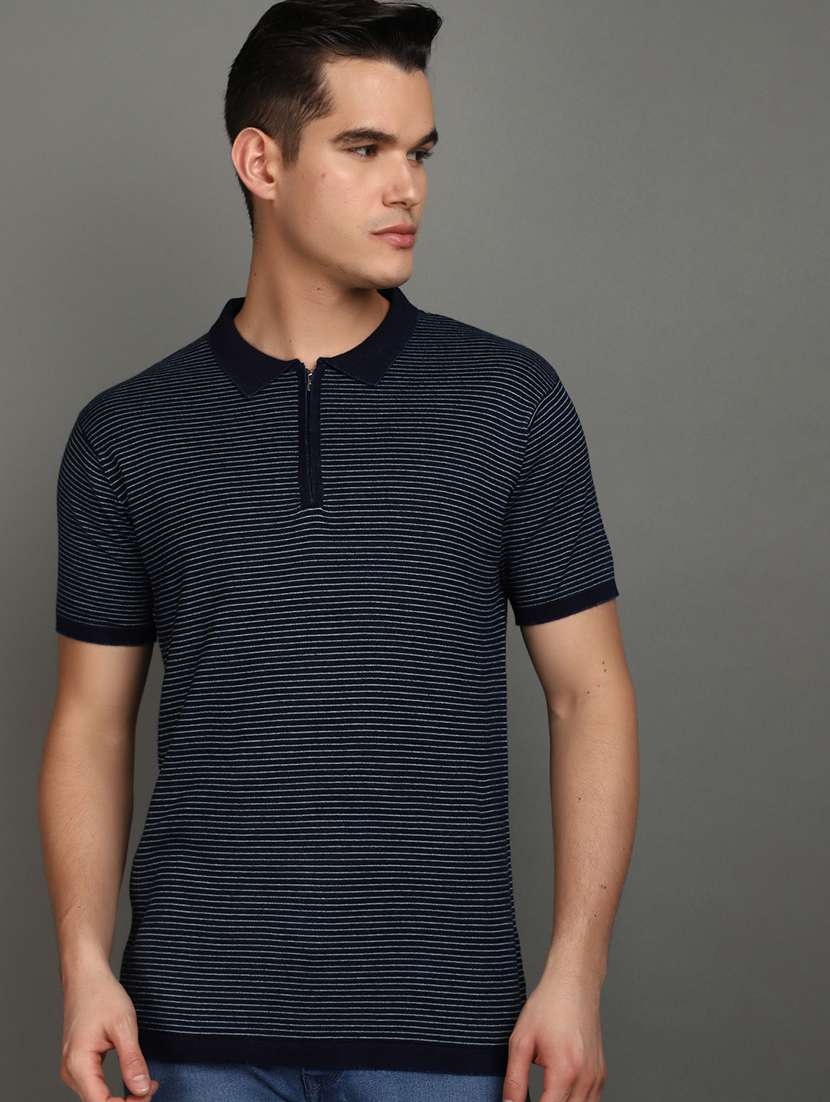 navy blue cotton all over print tshirt - 21177873 -  Standard Image - 1