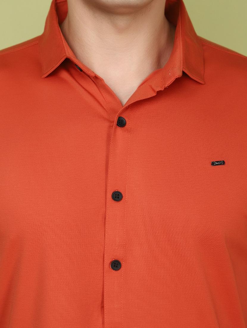 rust cotton casual shirt - 21177881 - Standard Image - 4