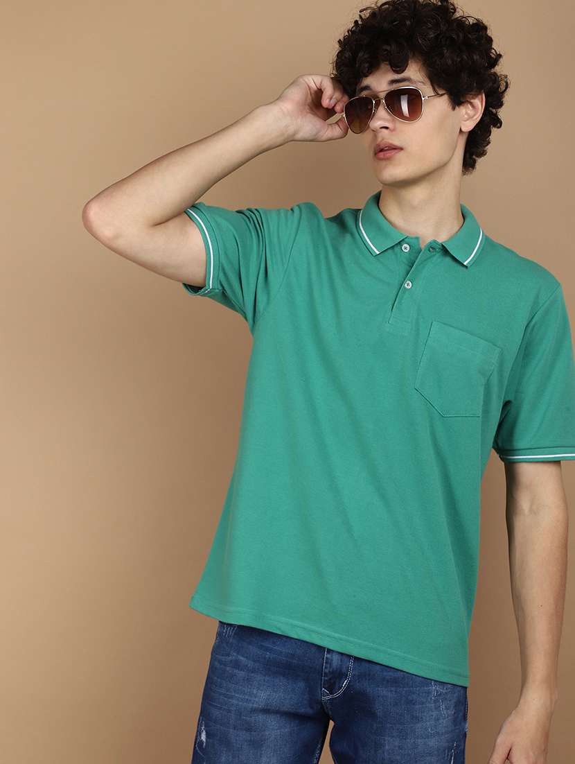 men cotton plain polo t-shirt - 21177922 -  Standard Image - 1