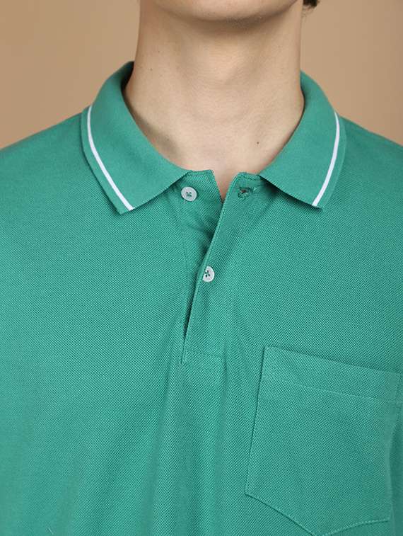 men cotton plain polo t-shirt - 21177922 -  Standard Image - 4