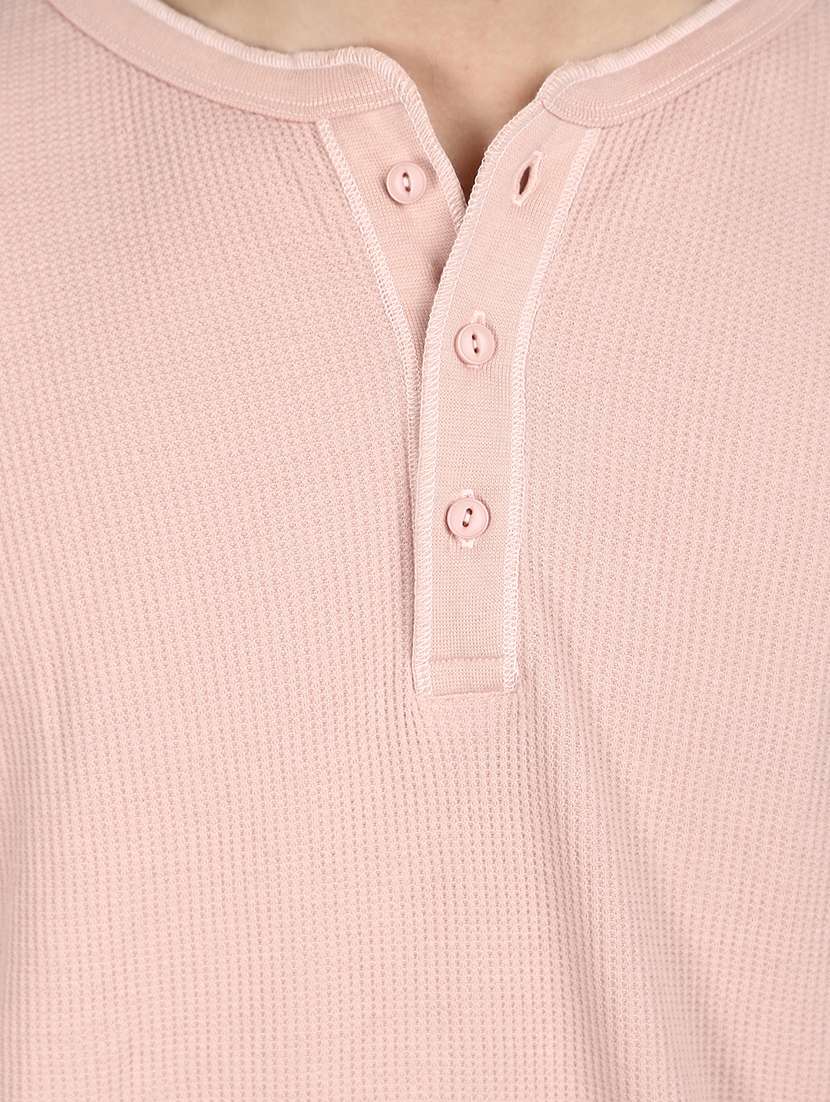 men solid henley neck t-shirt - 21177938 -  Standard Image - 4
