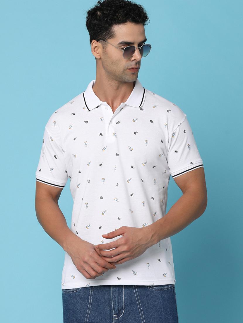 men printed polo t-shirt - 21177941 - Standard Image - 1