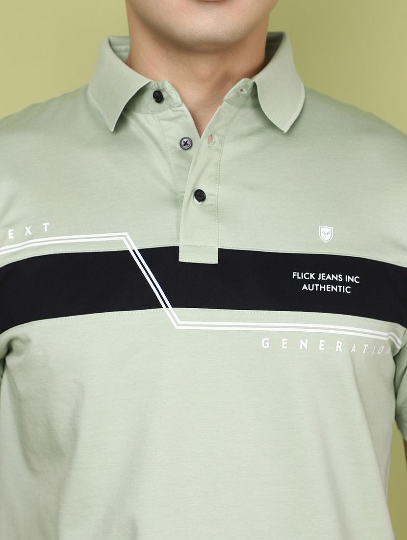 men polo neck chest print t-shirt - 21177990 - Standard Image - 4