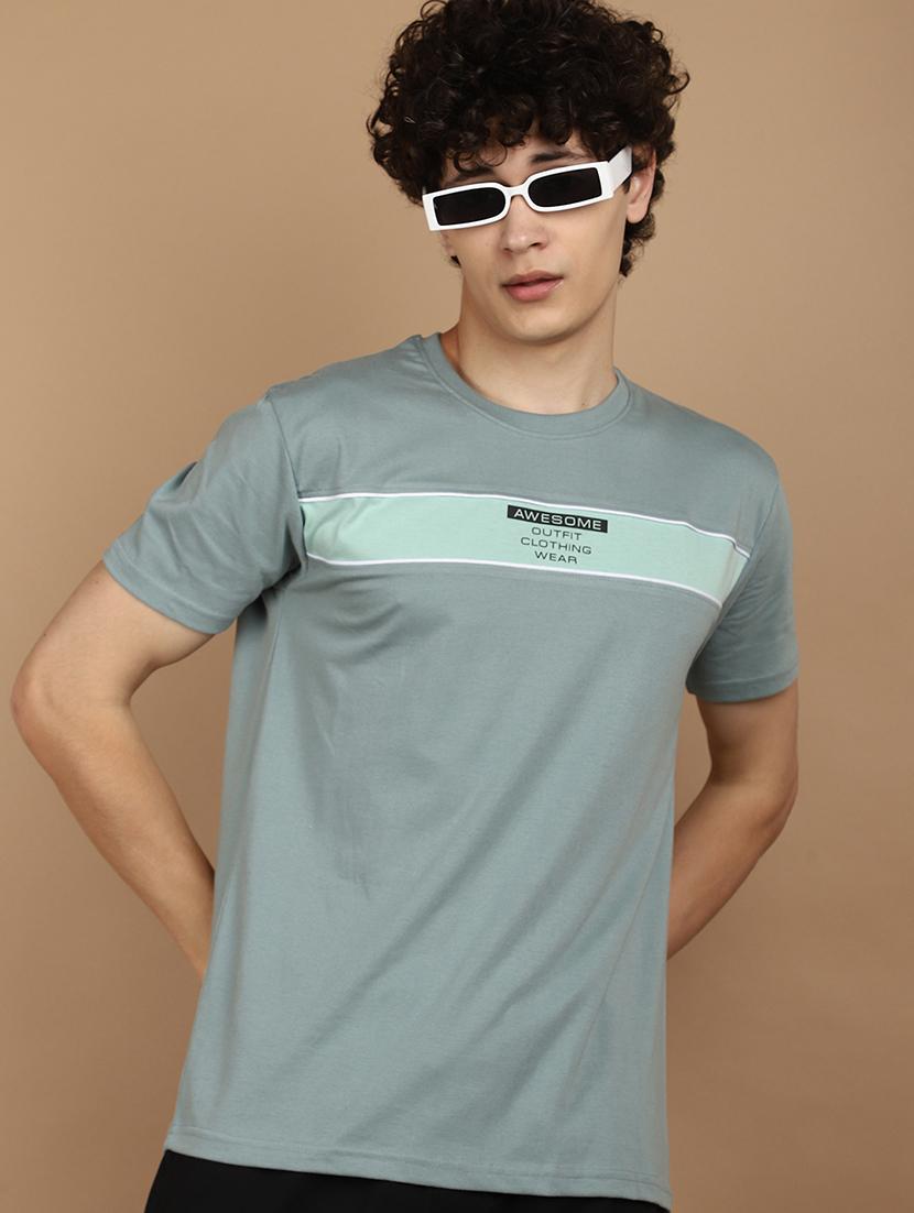 green cotton chest print tshirt - 21177998 - Standard Image - 1