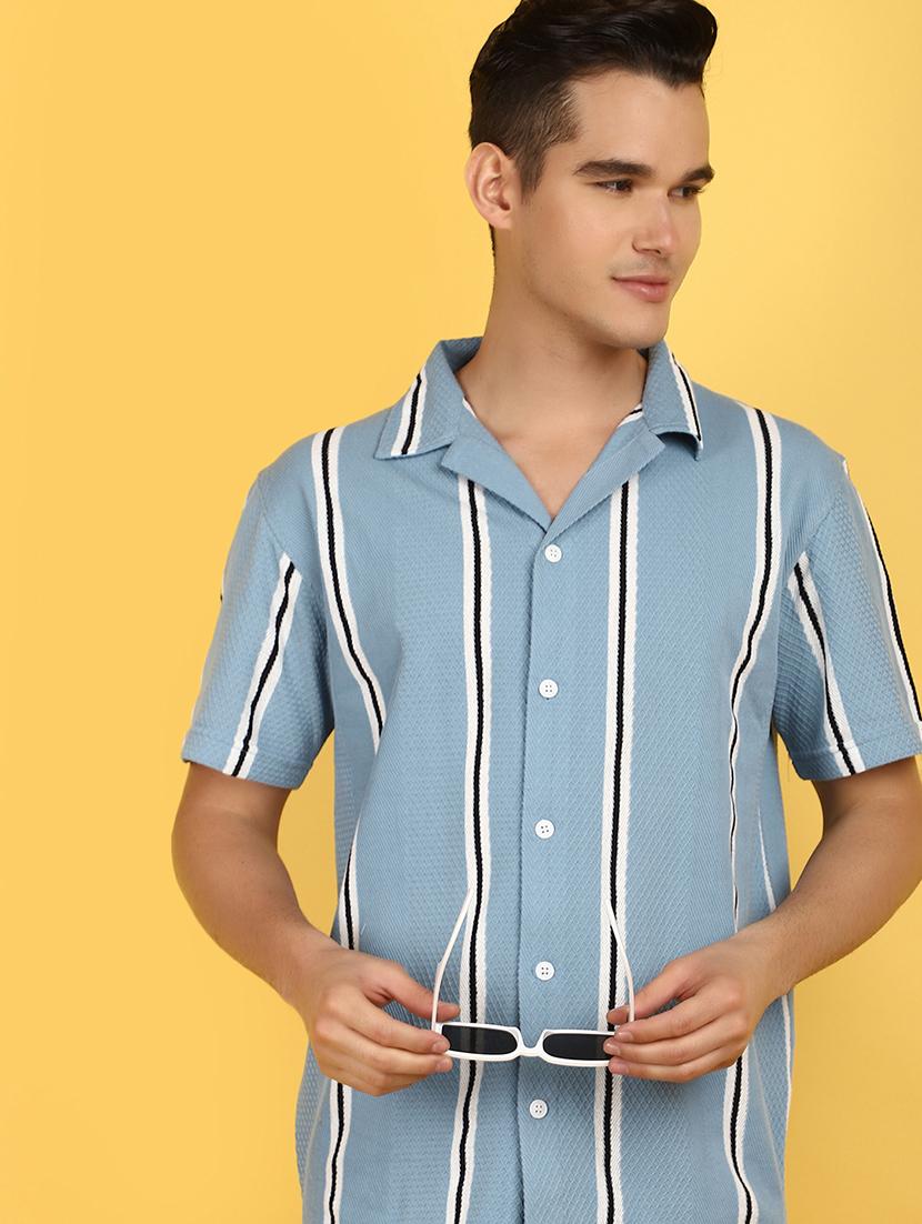 men striped casual shirt - 21178009 - Standard Image - 1