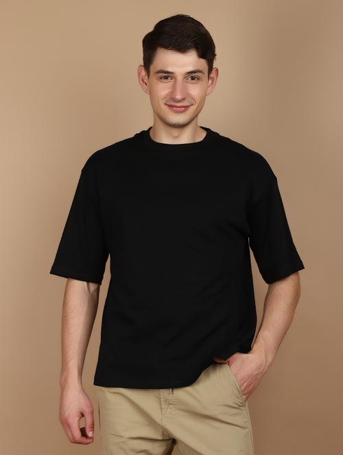 black cotton plain t-shirt - 21178030 -  Standard Image - 0
