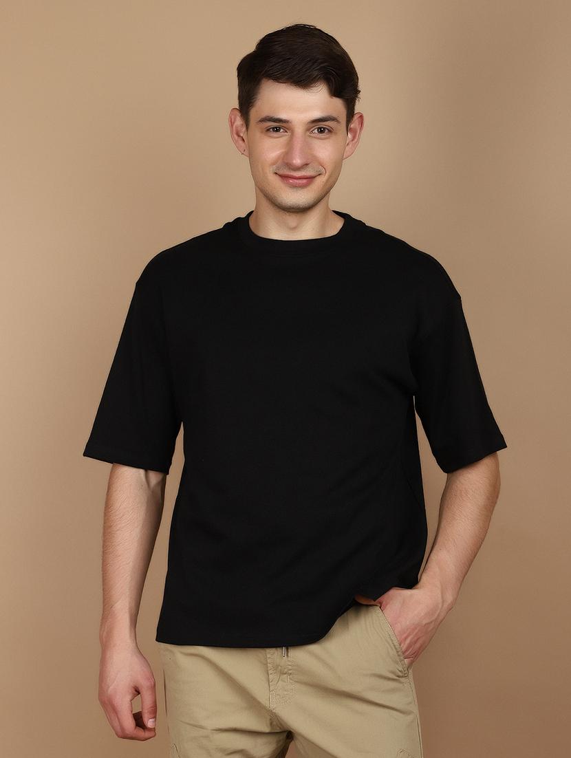 black cotton plain t-shirt - 21178030 -  Zoom Image - 0