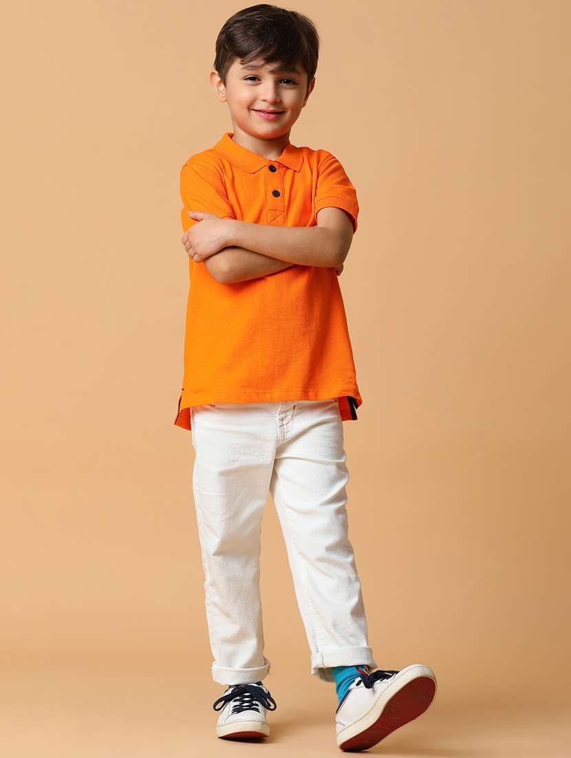 orange cotton polo t-shirt - 21178239 -  Standard Image - 4