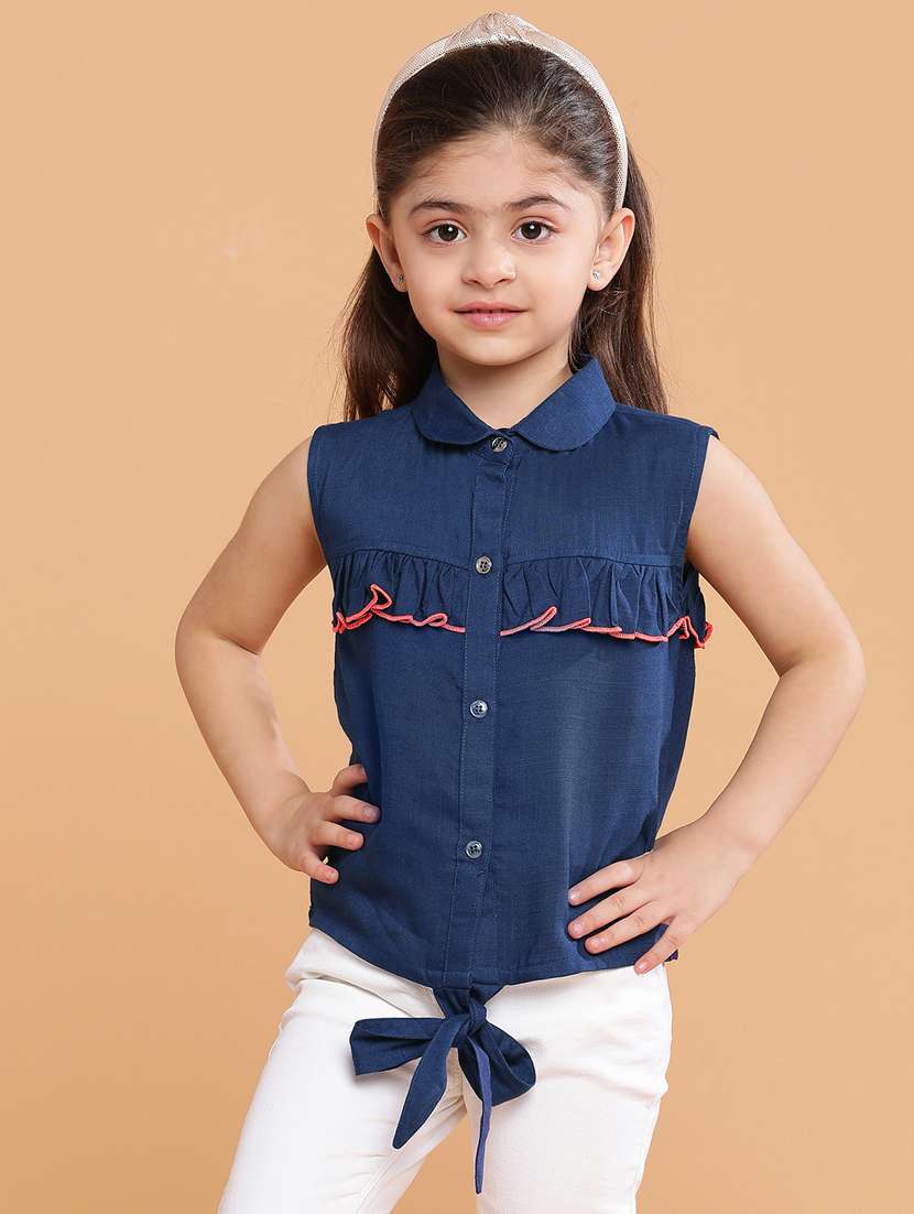 navy blue cotton top