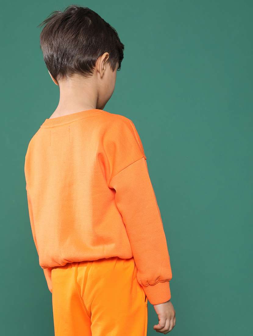 orange long sleeve front print sweatshirt - 21178247 -  Standard Image - 1