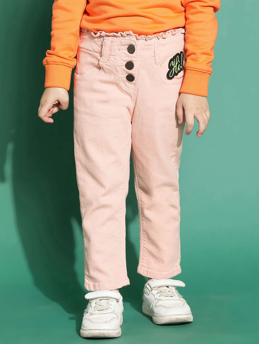 solid pink denim jeans