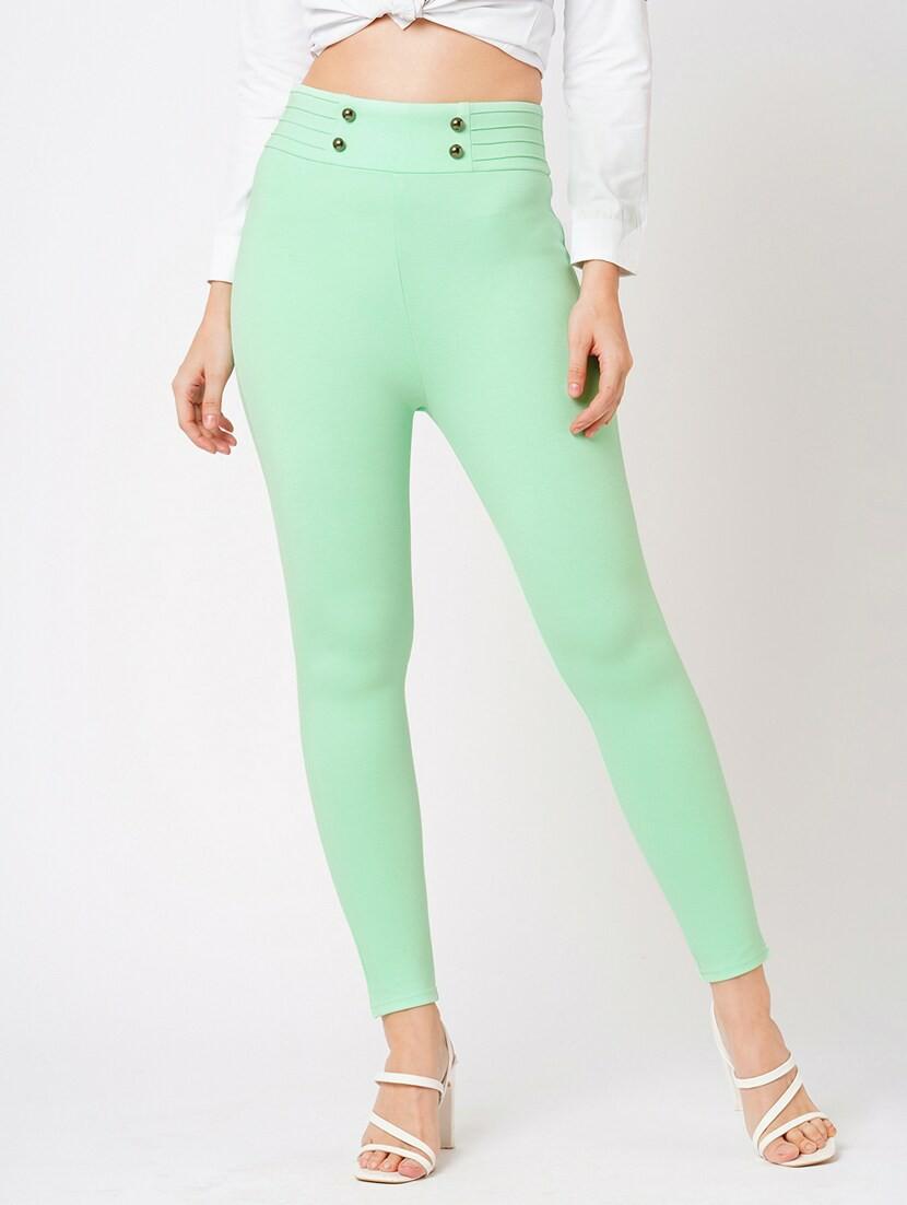 green rayon jeggings - 21178316 -  Standard Image - 1