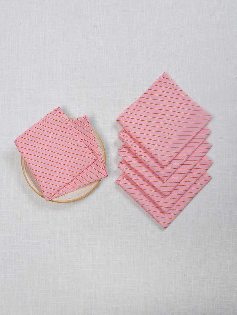 teal cotton line pattern 12x12 inch napkin set of 6