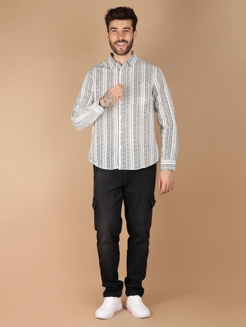 white printed casual shirt - 21178478 - Standard Image - 4