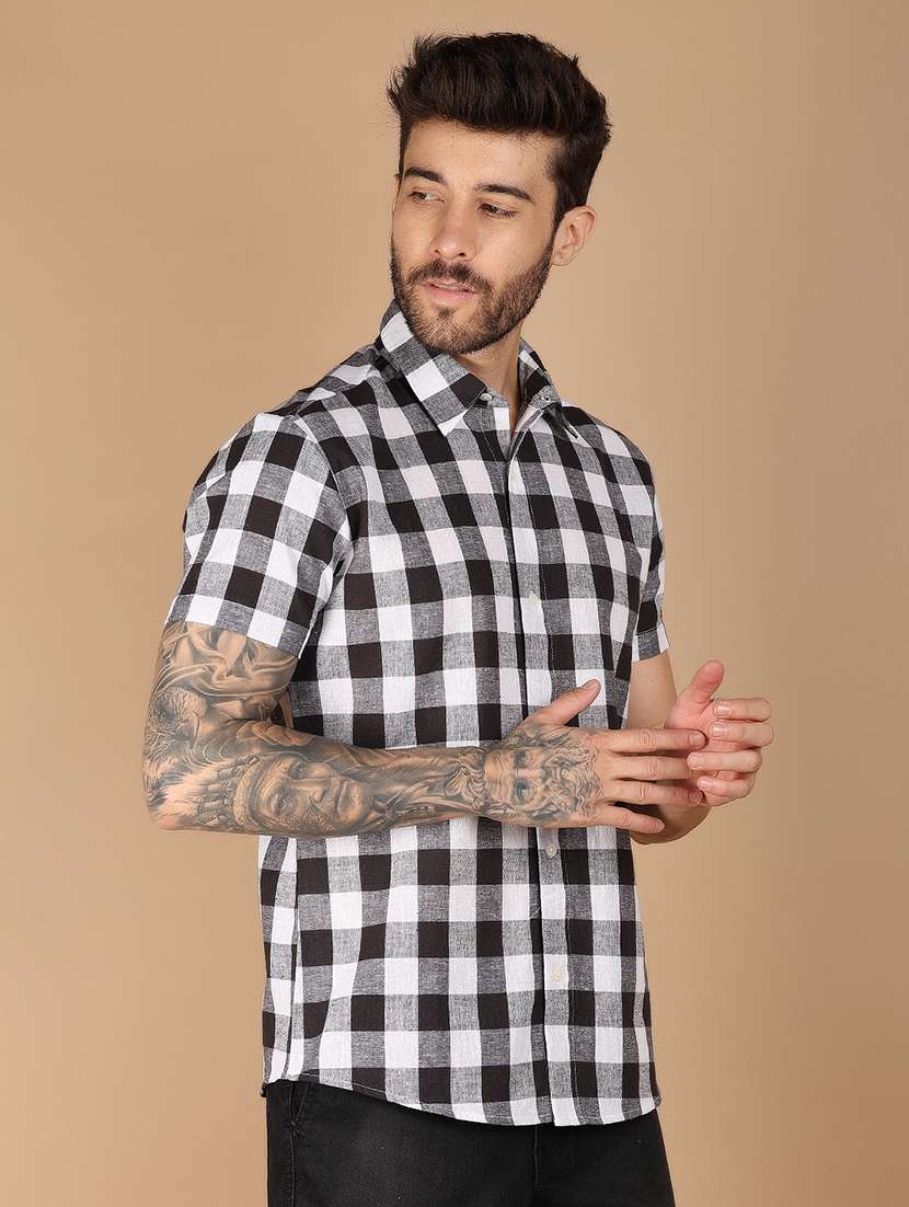 black checkered casual shirt - 21178502 -  Standard Image - 1