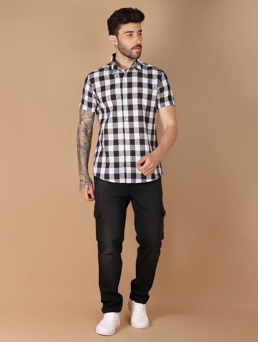 black checkered casual shirt - 21178502 -  Standard Image - 4