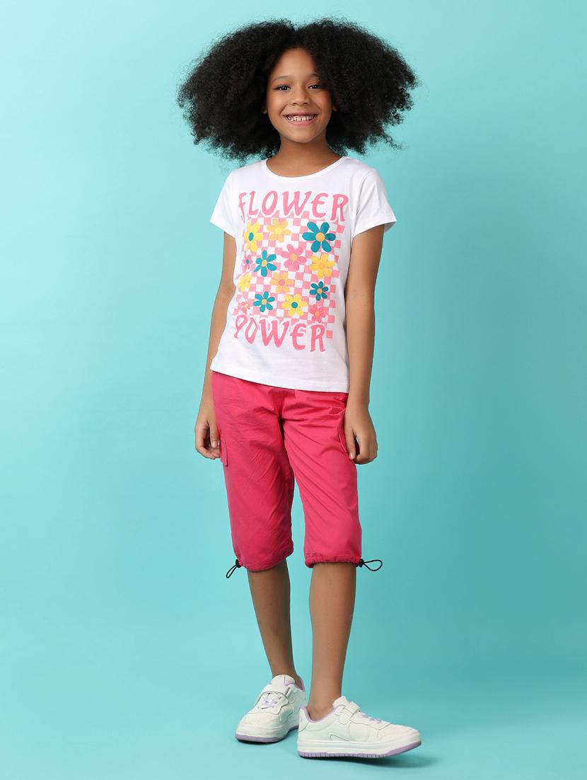 girls white cotton regular tee - 21178504 - Standard Image - 4