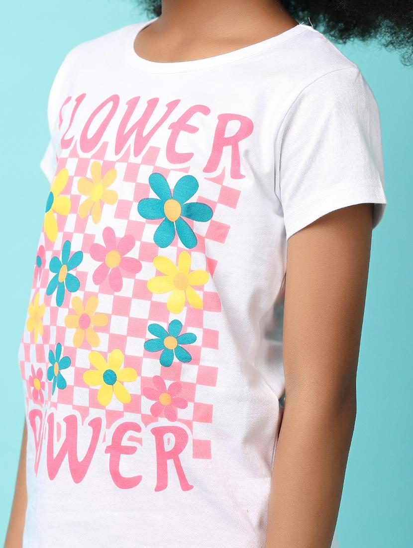 girls white cotton regular tee - 21178504 - Standard Image - 6